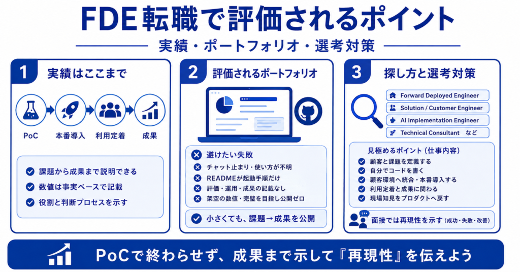 FDE転職で評価される実績・ポートフォリオ・選考対策