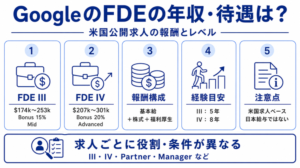 GoogleのFDEの年収・待遇と公開求人のレベル
